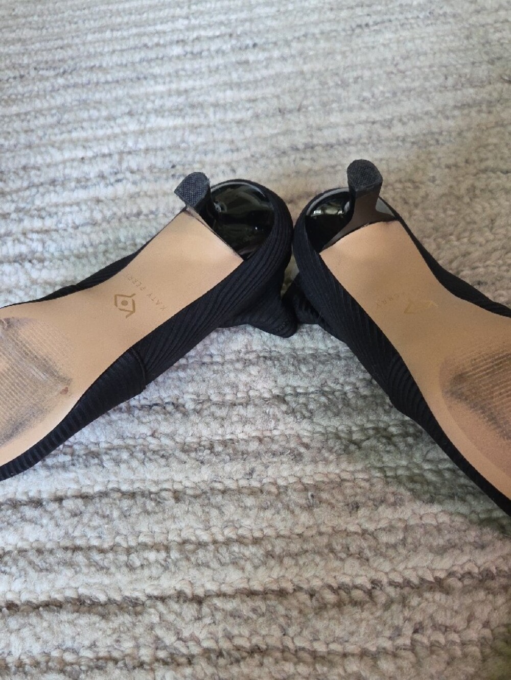 Katy Perry Collections Black Ribbed Stretch Ankle Booties - Picture 2 of 3